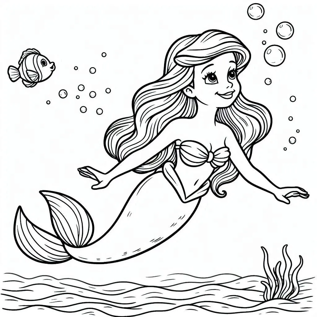 Ariel coloring page 8