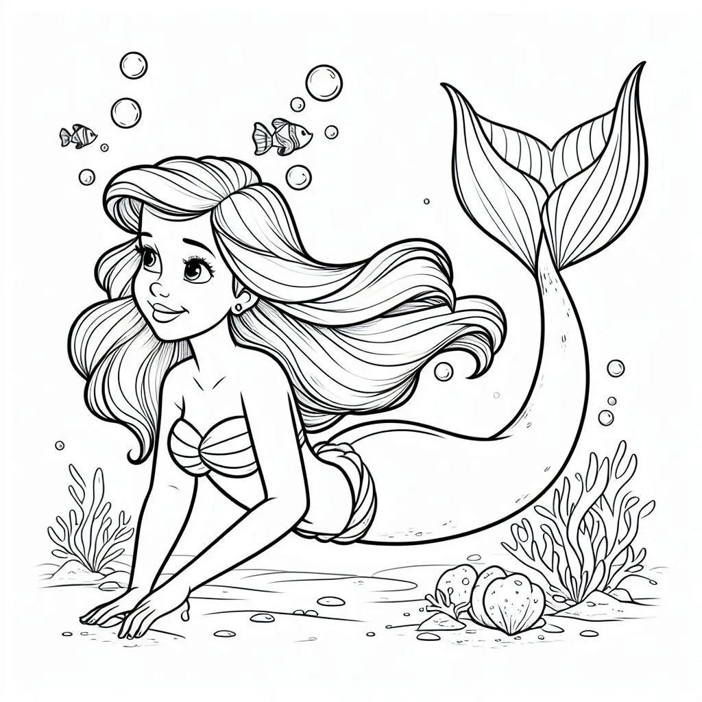 Dibujos para colorear e imprimir Ariel