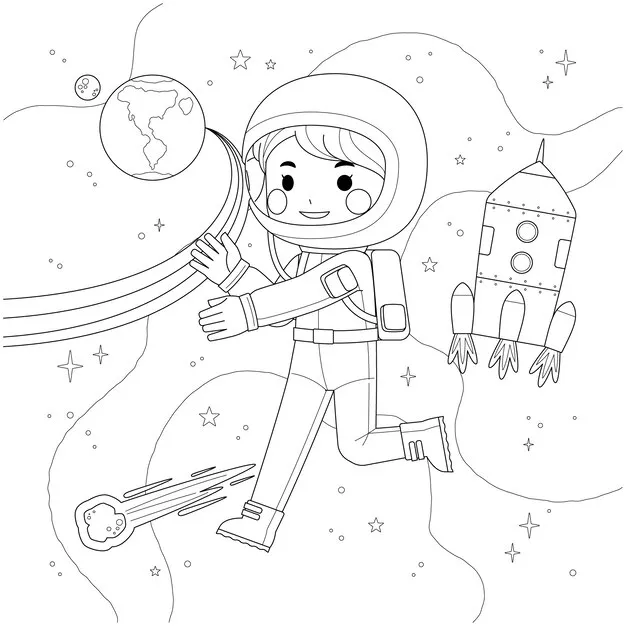 Dibujos para colorear e imprimir Astronaut