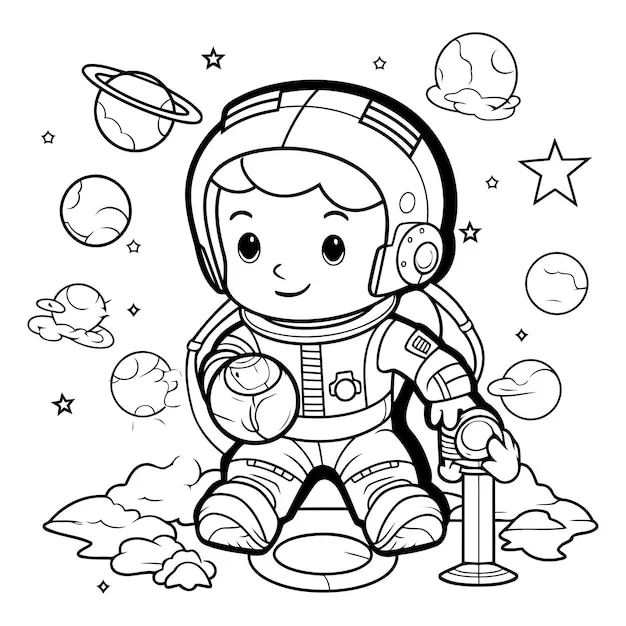 Dibujos para colorear e imprimir Astronaut