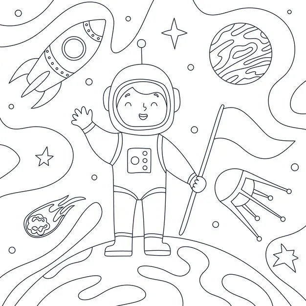 Dibujos para colorear e imprimir Astronaut