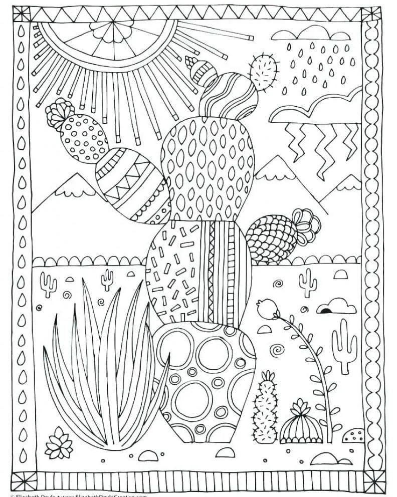 Dibujos para colorear e imprimir Cactus