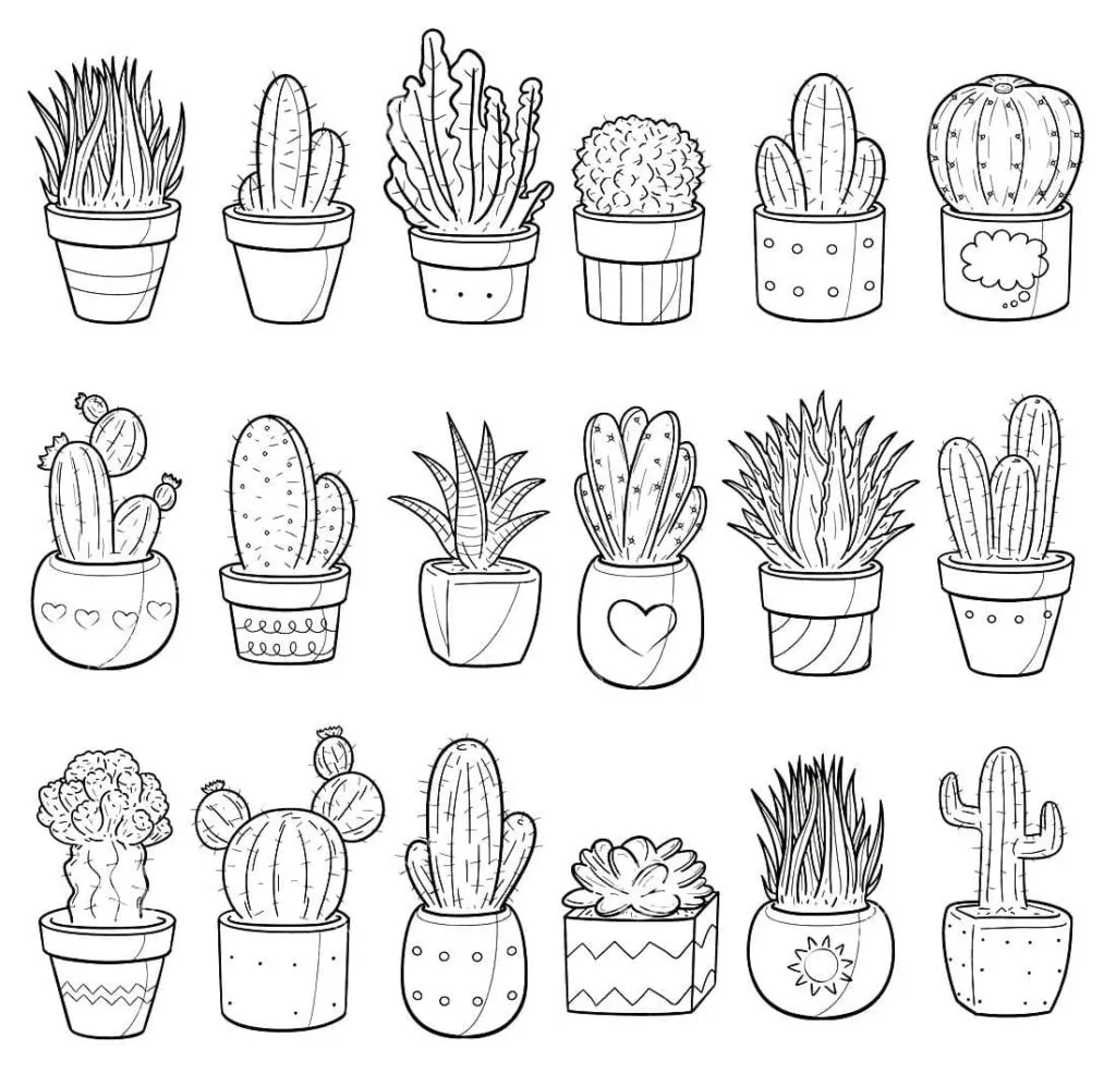 Dibujos para colorear e imprimir Cactus