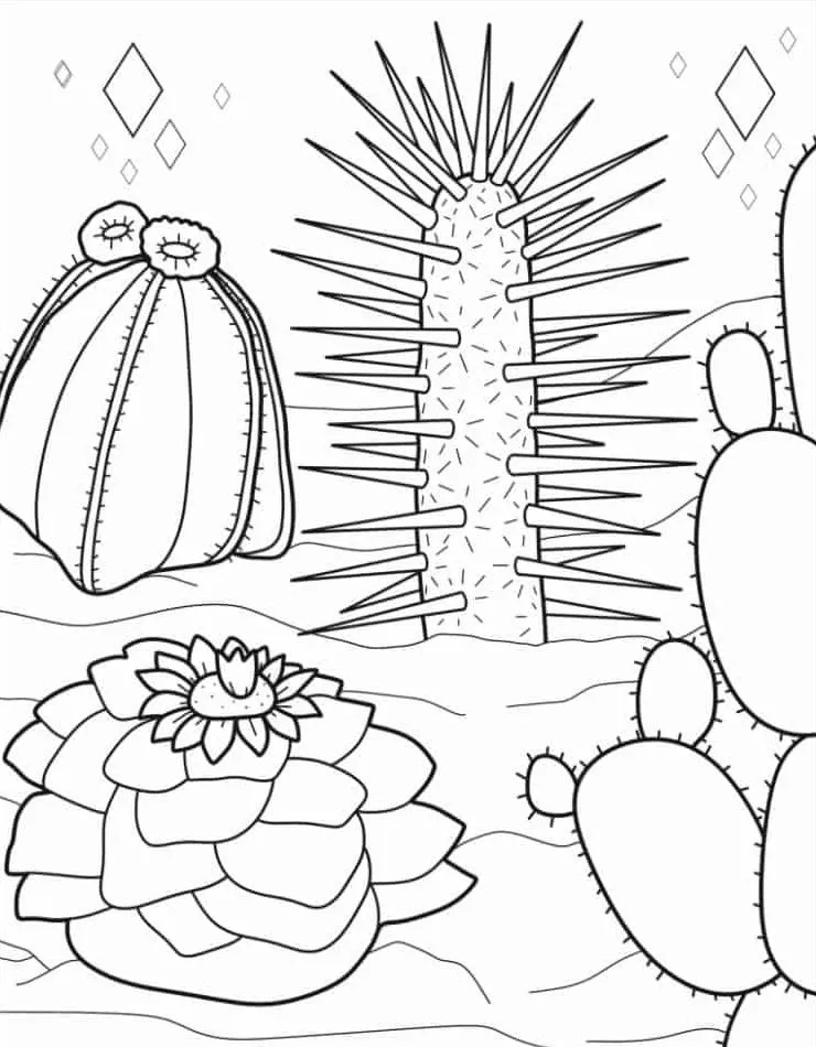 Dibujos para colorear e imprimir Cactus