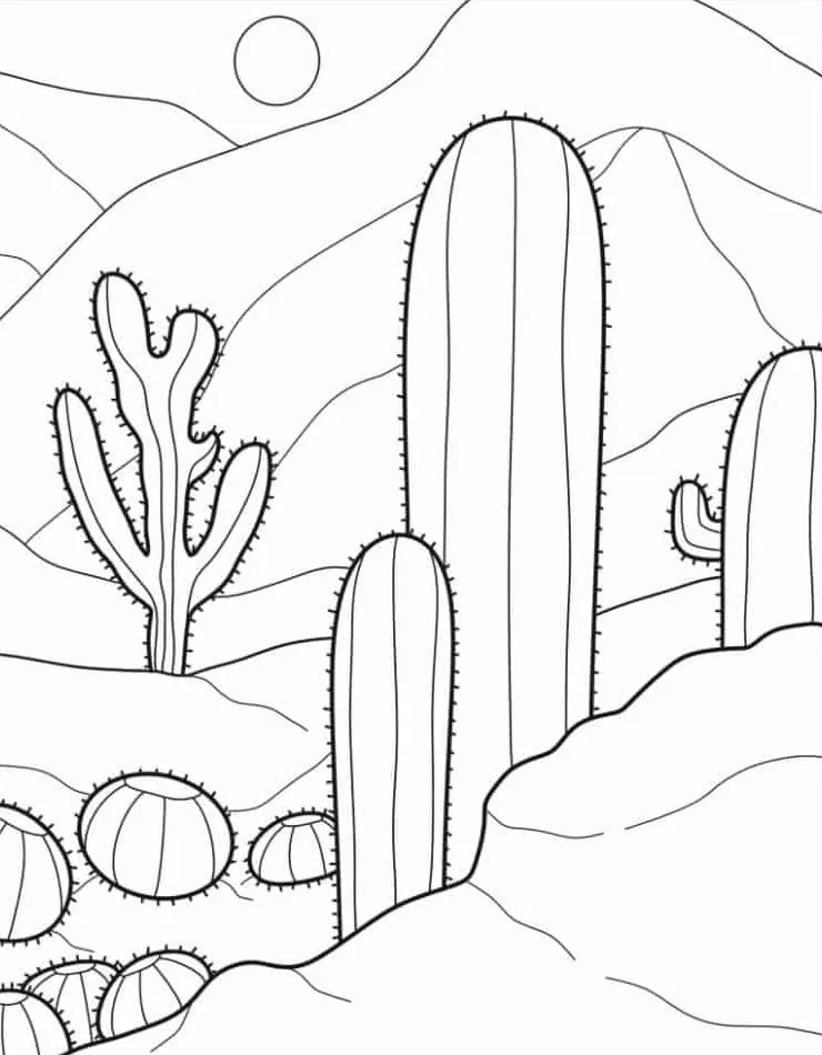 Dibujos para colorear e imprimir Cactus