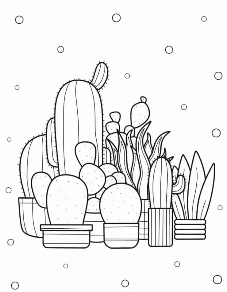 Dibujos para colorear e imprimir Cactus