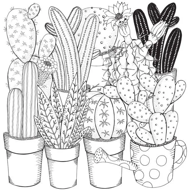 Dibujos para colorear e imprimir Cactus