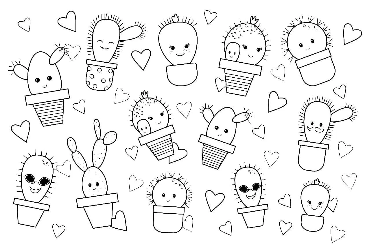 Dibujos para colorear e imprimir Cactus