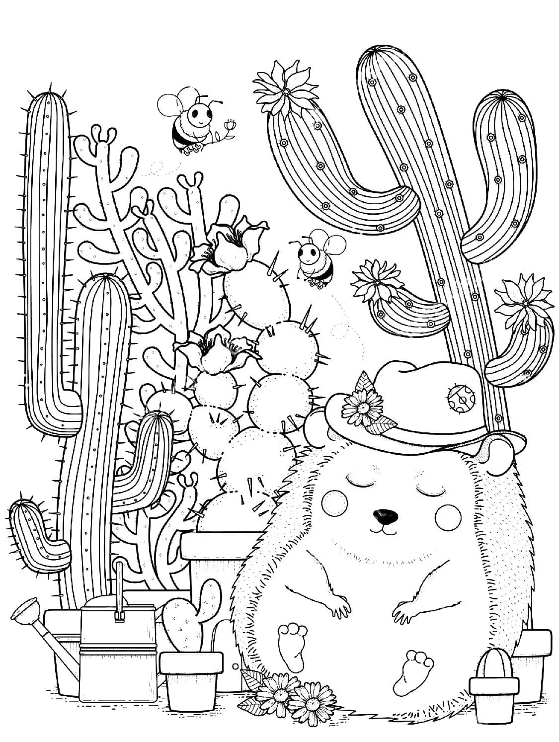 Dibujos para colorear e imprimir Cactus