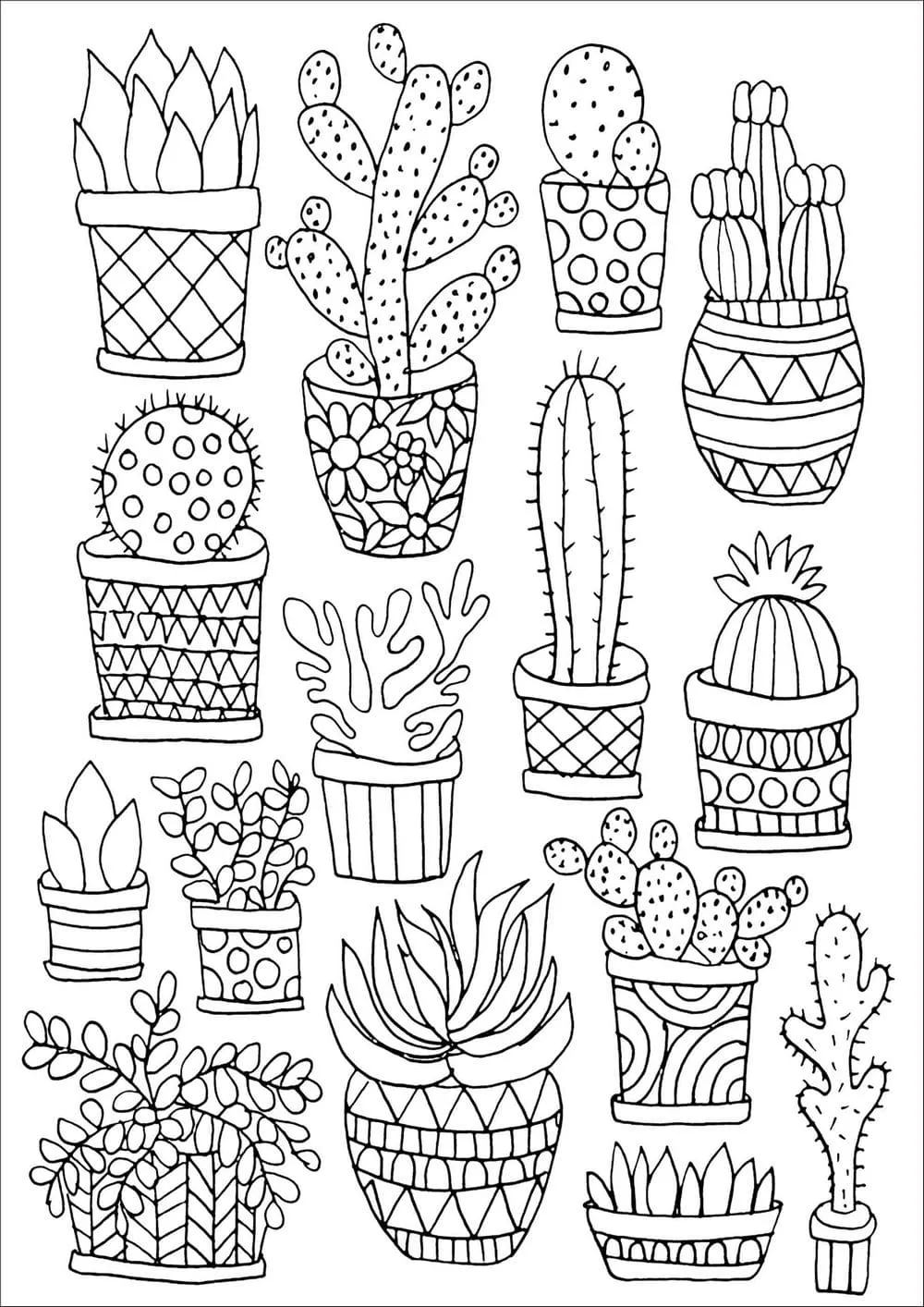 Dibujos para colorear e imprimir Cactus