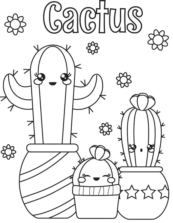 Dibujos para colorear e imprimir Cactus