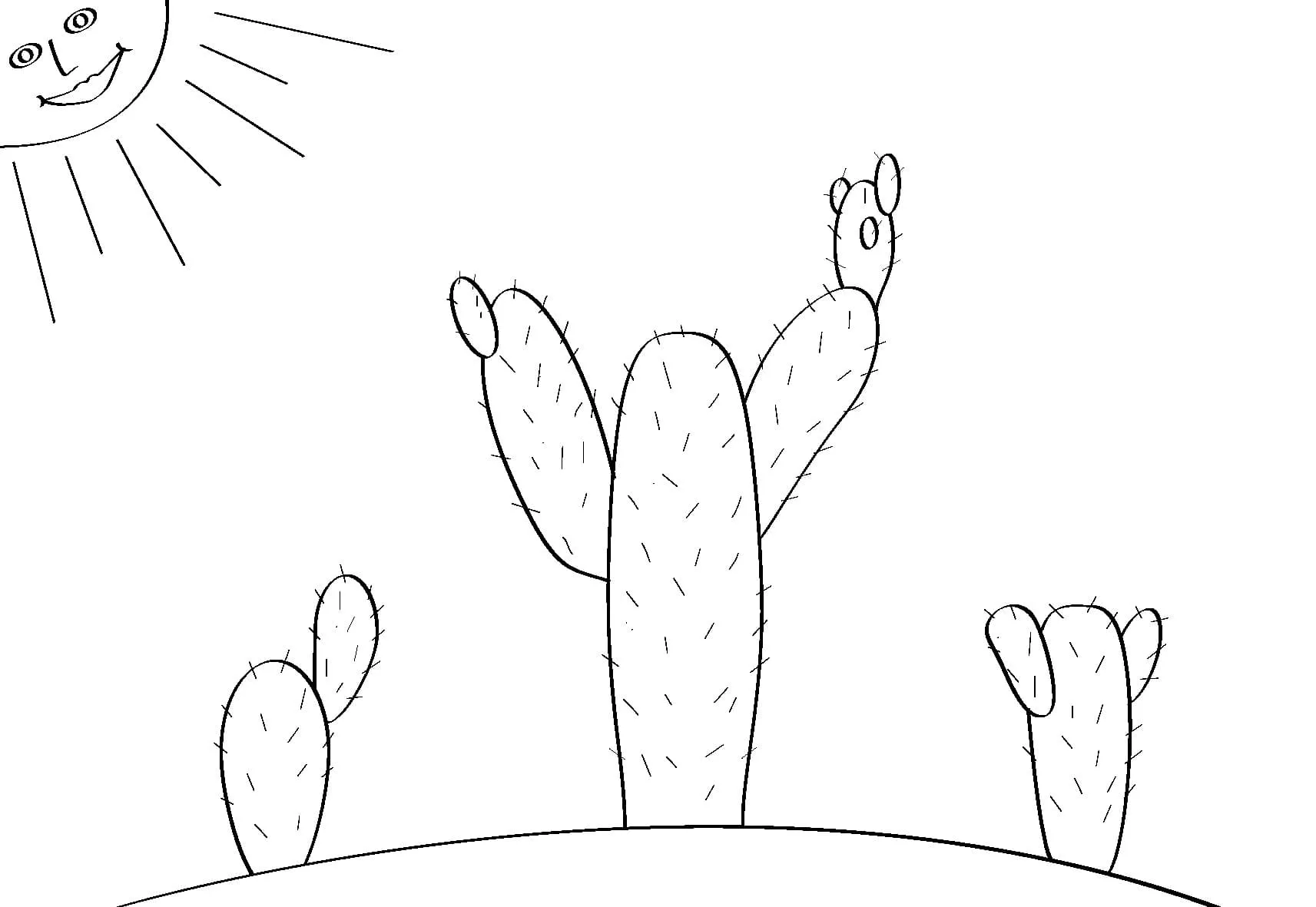 Dibujos para colorear e imprimir Cactus