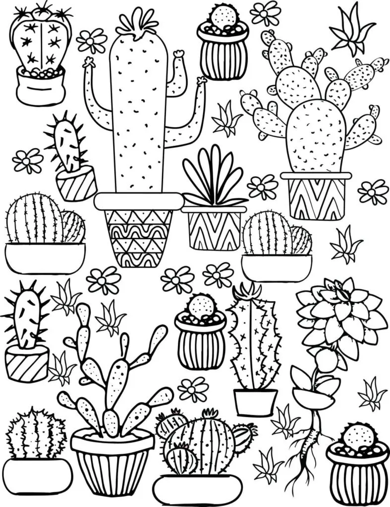 Dibujos para colorear e imprimir Cactus