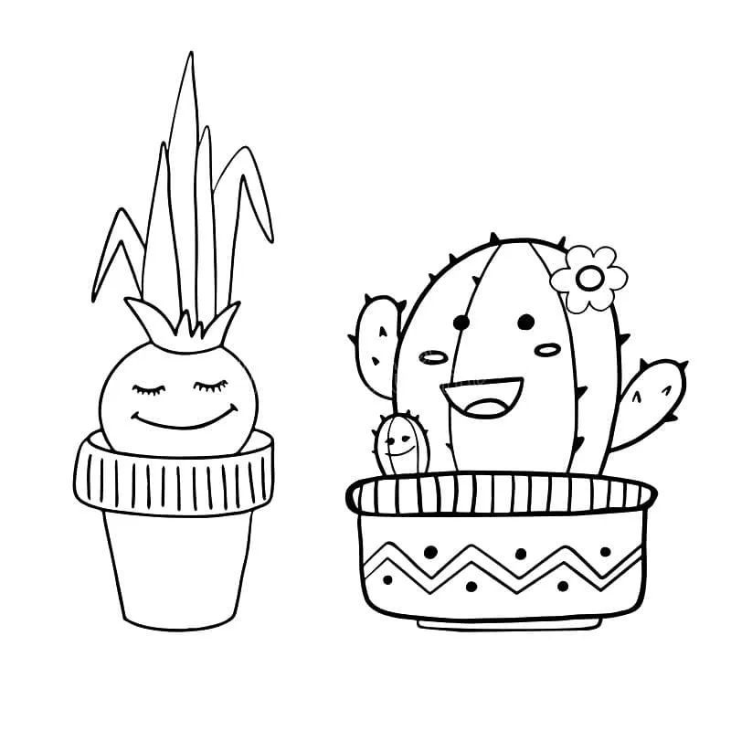 Dibujos para colorear e imprimir Cactus