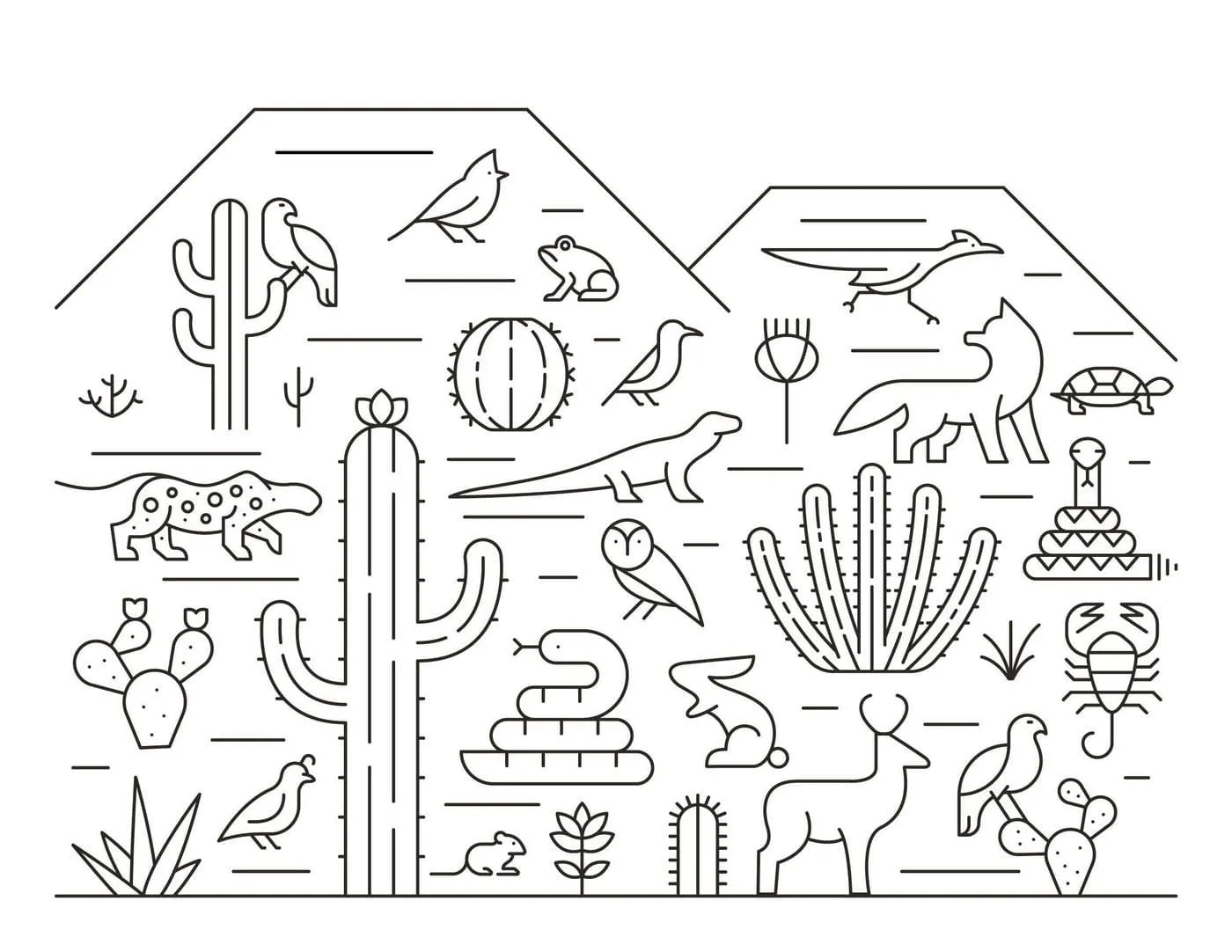 Dibujos para colorear e imprimir Cactus