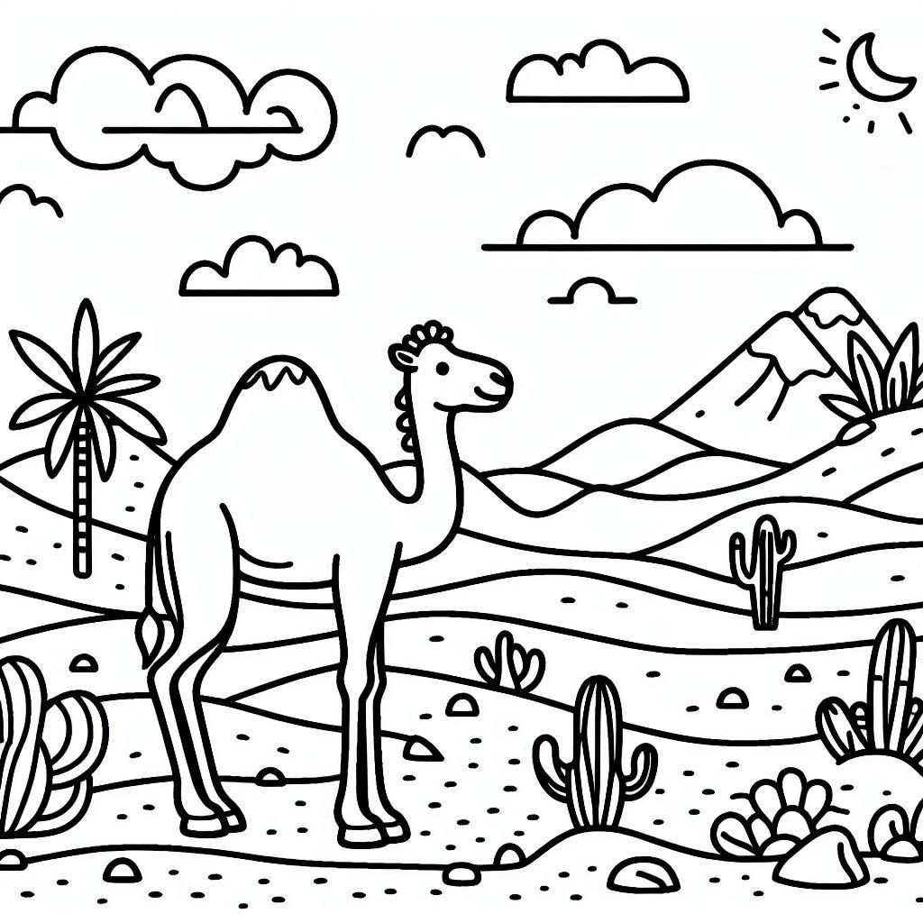 Dibujos para colorear e imprimir Camel