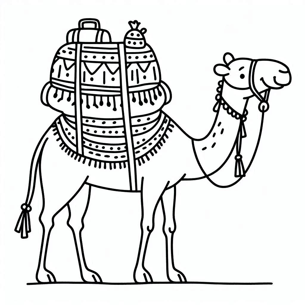 Camel coloring pages 5