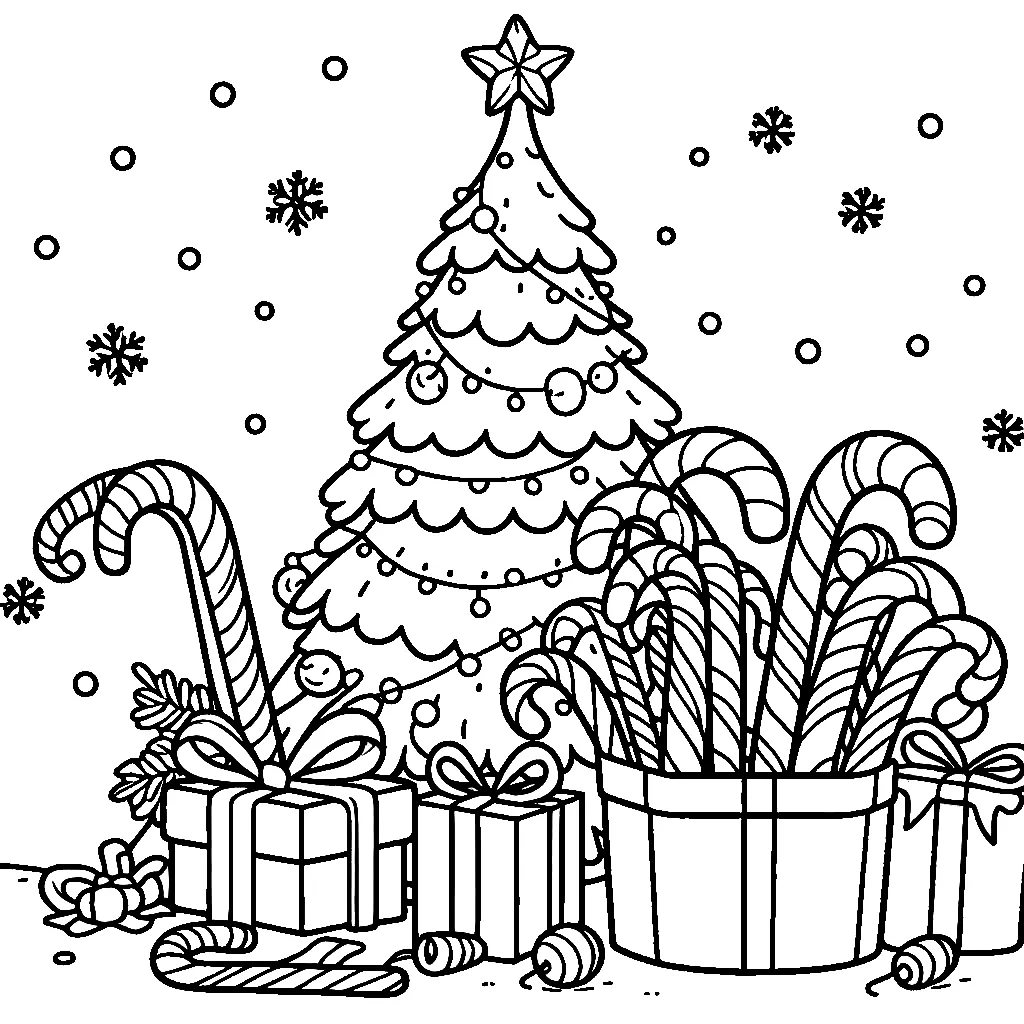 Dibujos para colorear e imprimir Candy Canes