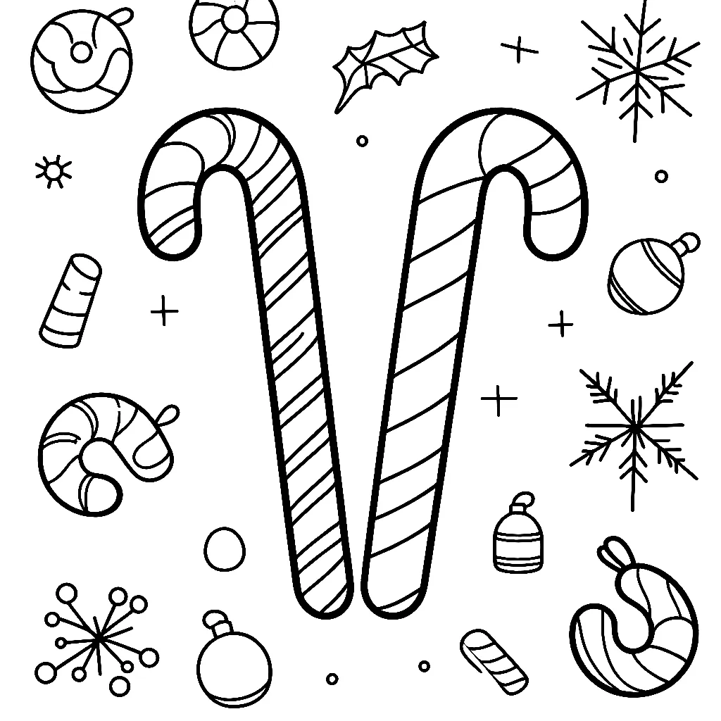 Dibujos para colorear e imprimir Candy Canes