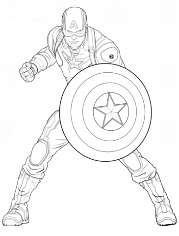 Dibujos para colorear e imprimir Captain America