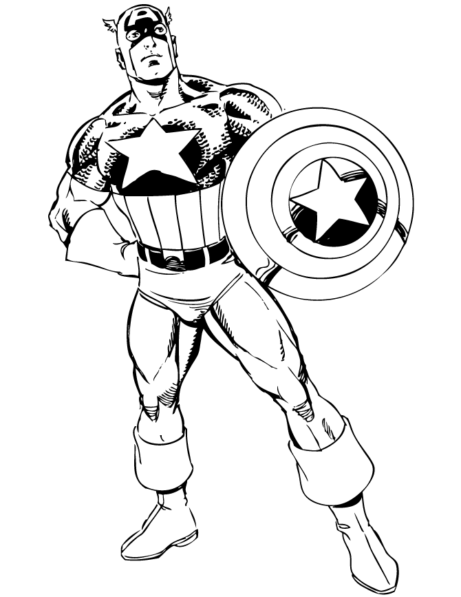 Dibujos para colorear e imprimir Captain America