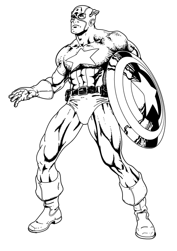 Dibujos para colorear e imprimir Captain America