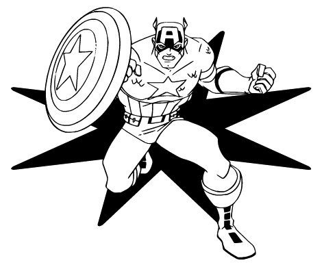 Dibujos para colorear e imprimir Captain America