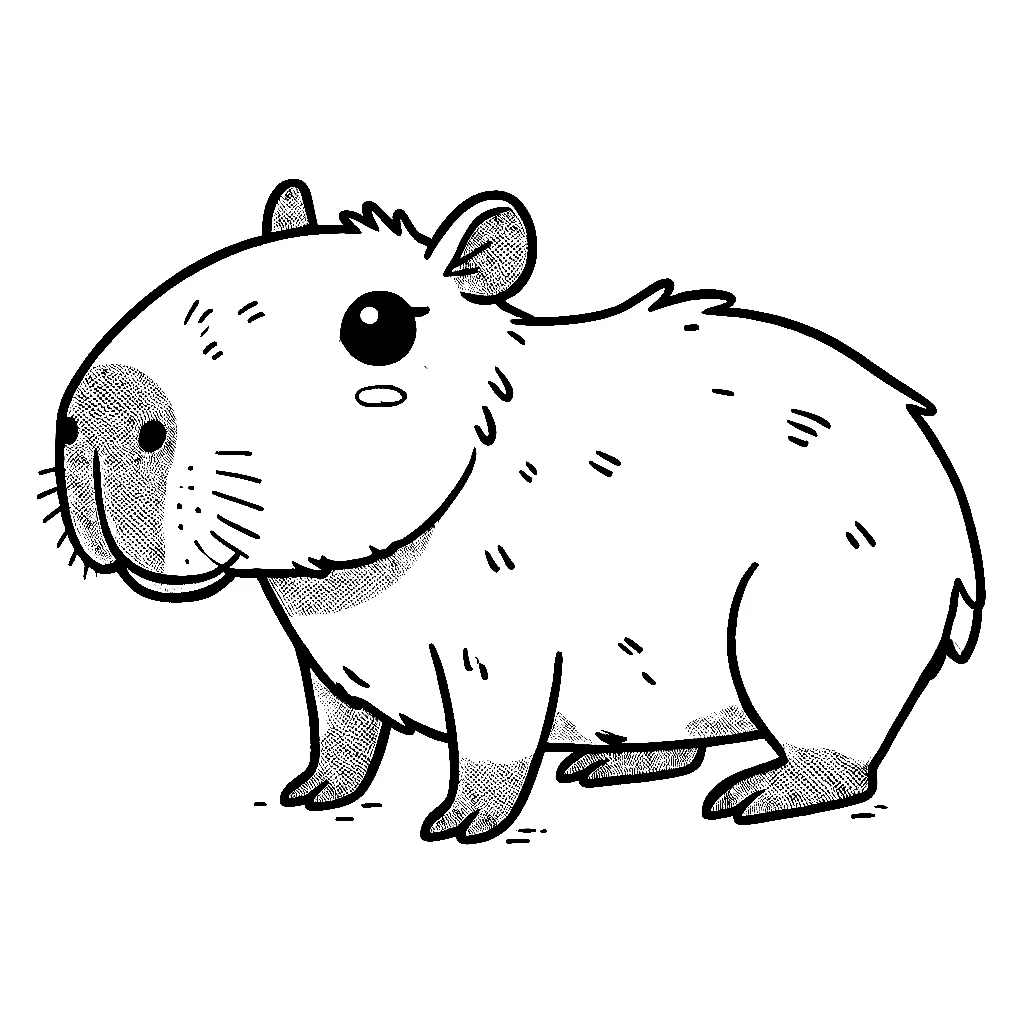 Dibujos para colorear e imprimir Capybara