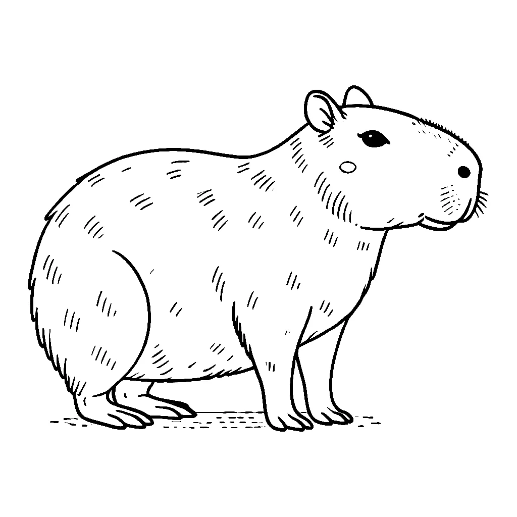 Dibujos para colorear e imprimir Capybara