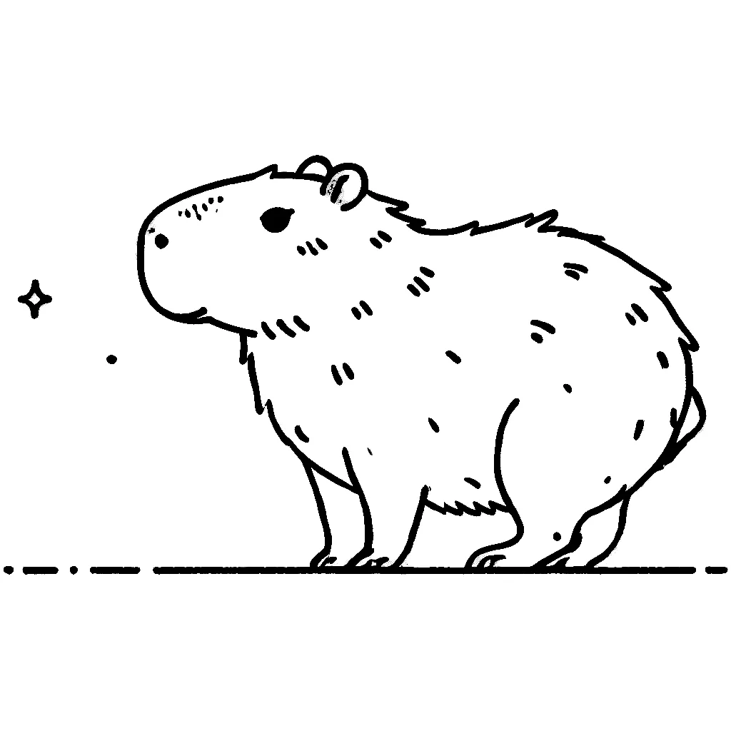 Dibujos para colorear e imprimir Capybara