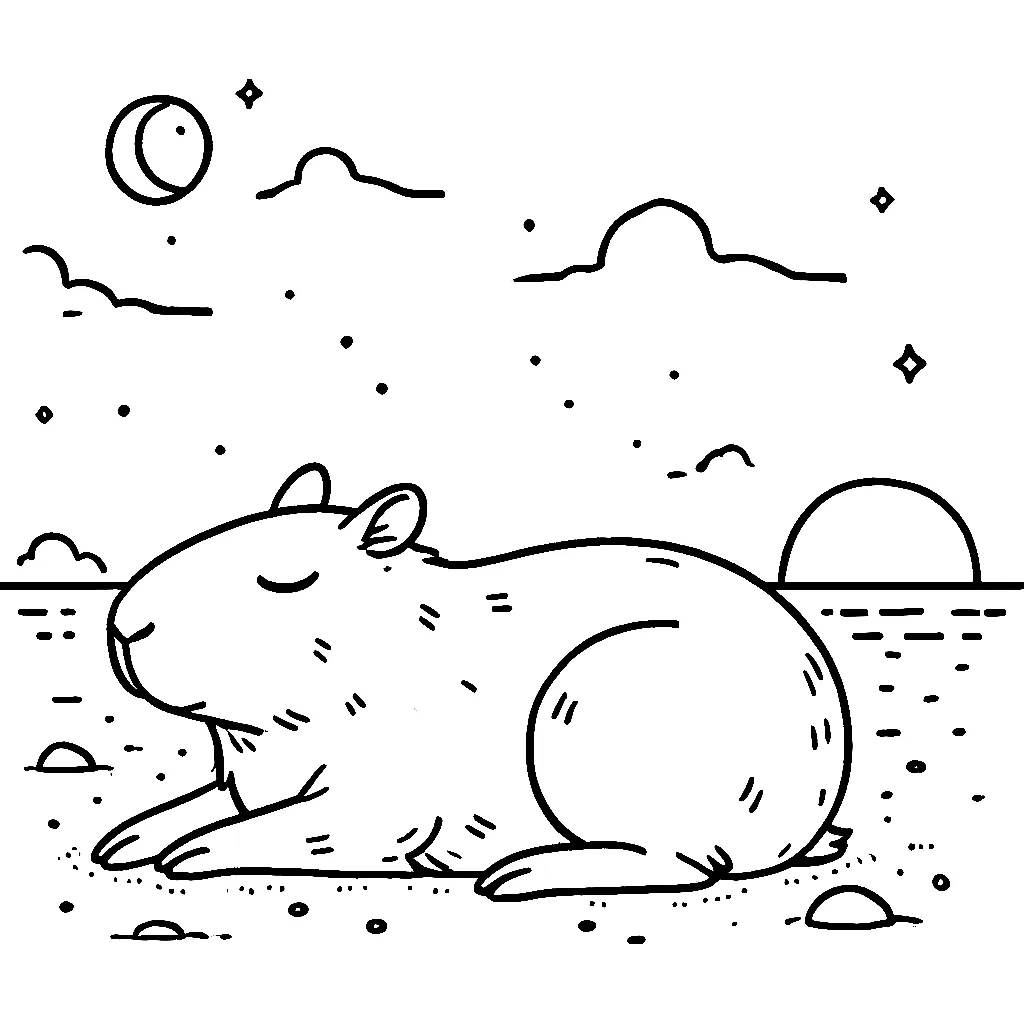 Dibujos para colorear e imprimir Capybara