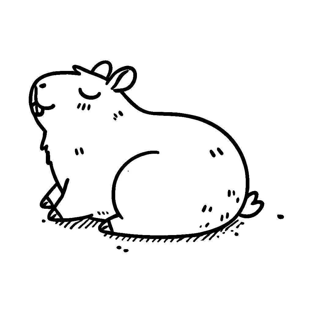 Dibujos para colorear e imprimir Capybara