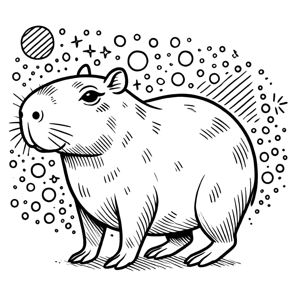 Dibujos para colorear e imprimir Capybara