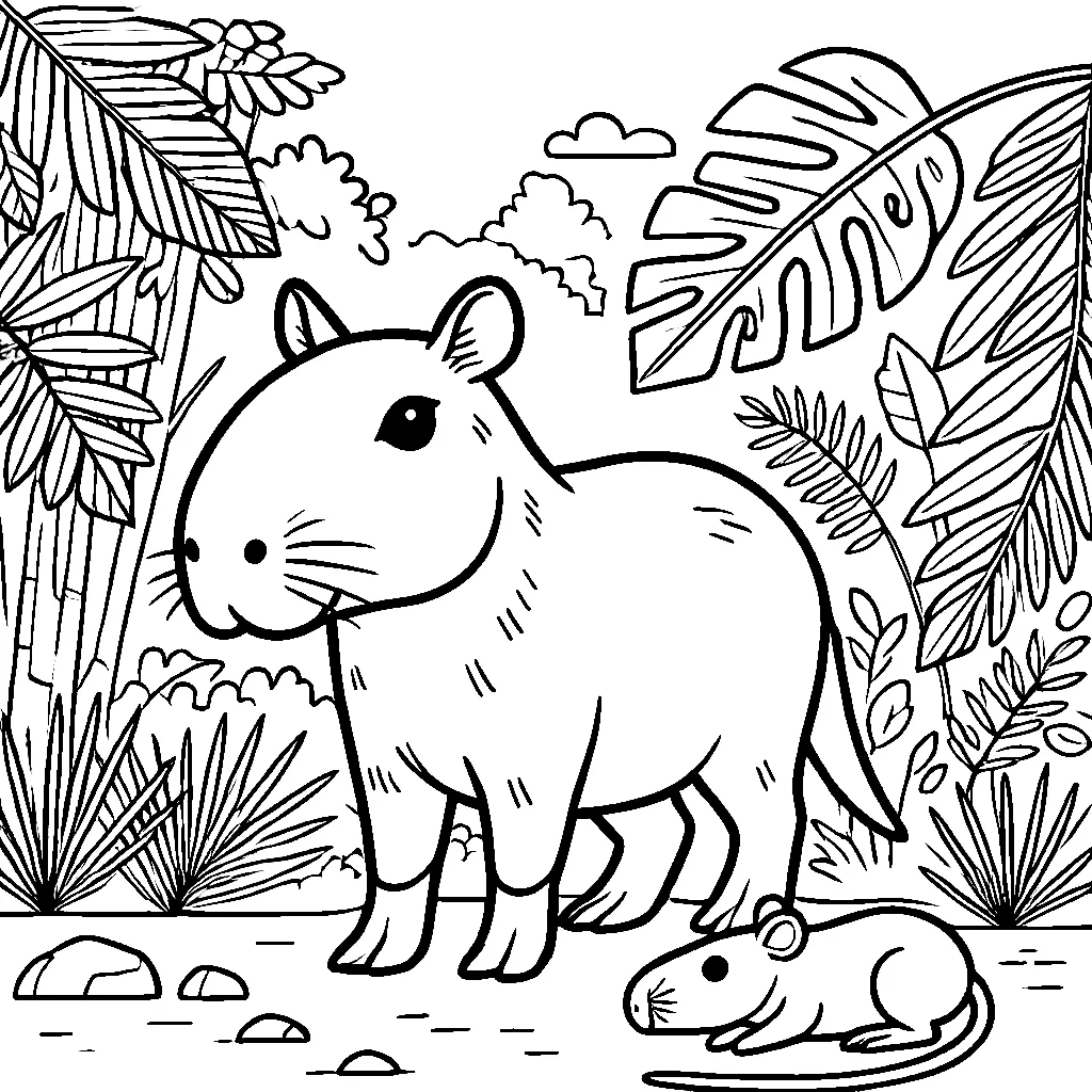 Dibujos para colorear e imprimir Capybara