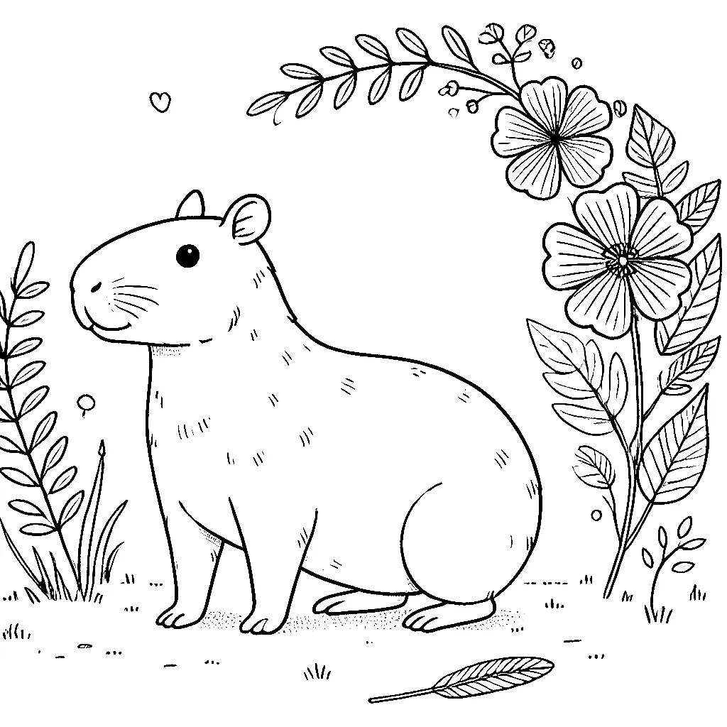 Dibujos para colorear e imprimir Capybara