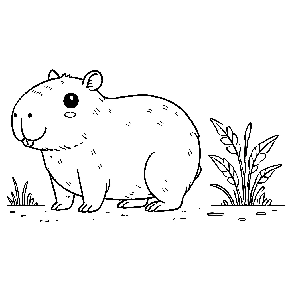 Dibujos para colorear e imprimir Capybara