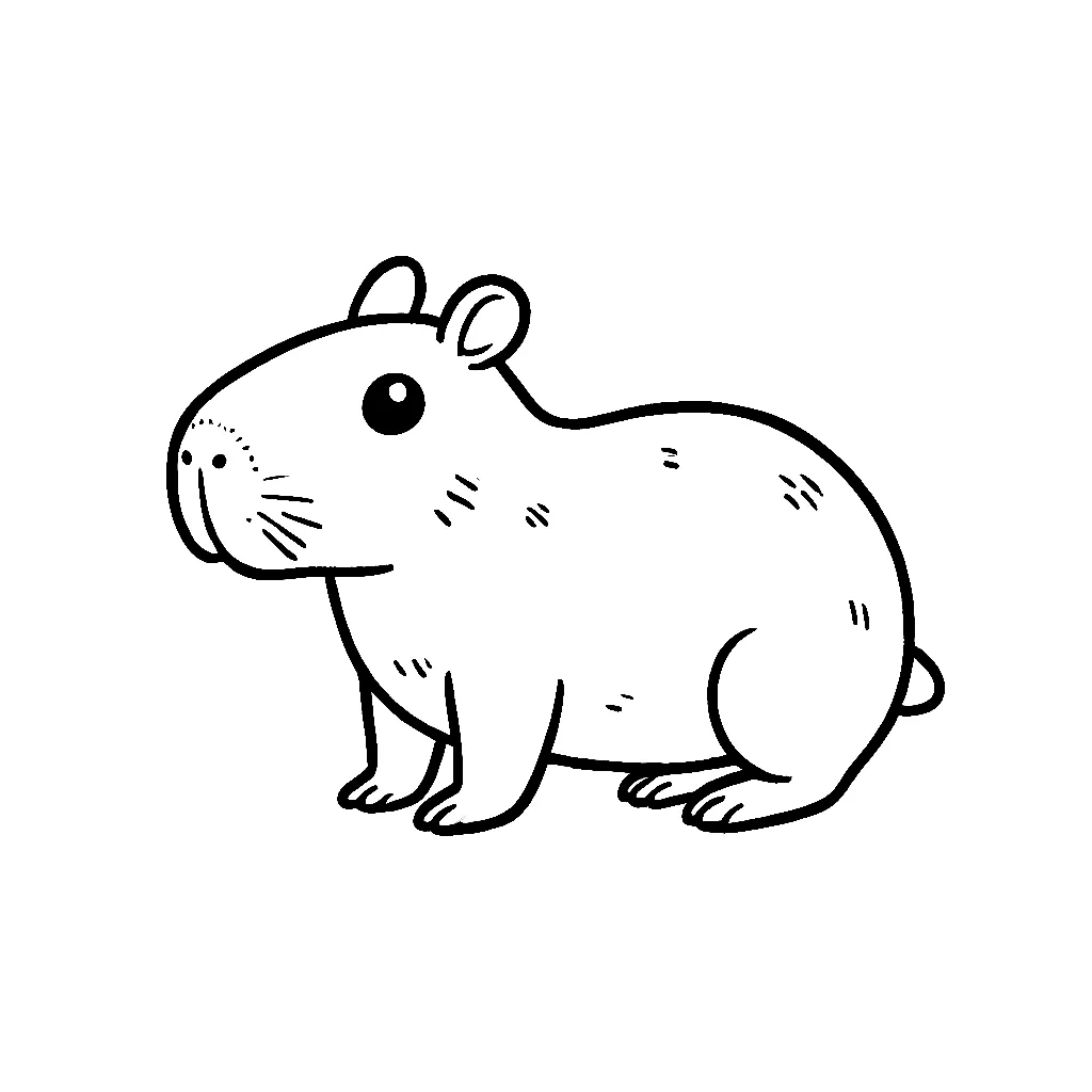 Dibujos para colorear e imprimir Capybara