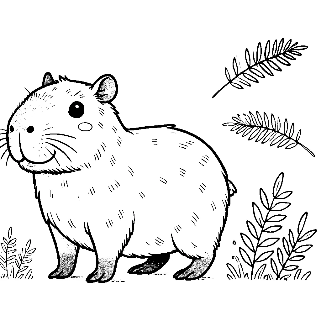 Dibujos para colorear e imprimir Capybara