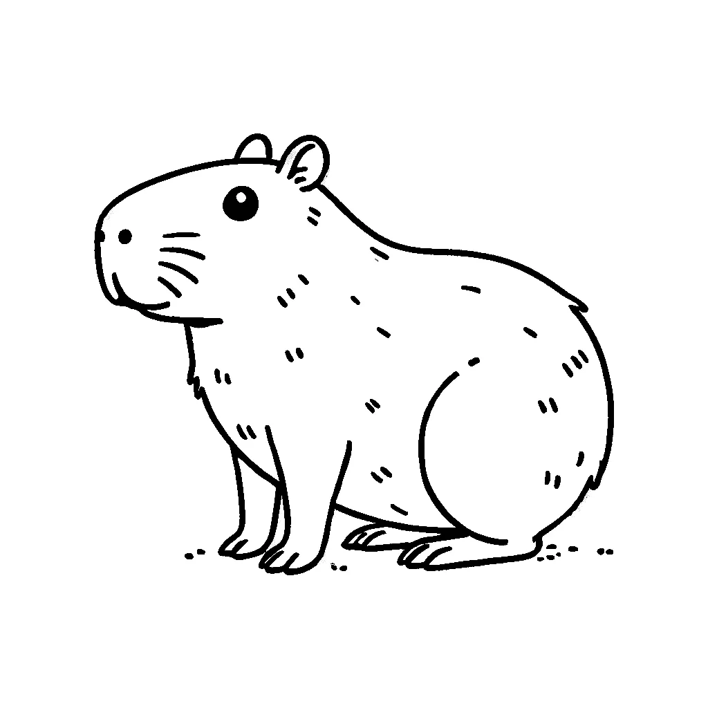 Dibujos para colorear e imprimir Capybara