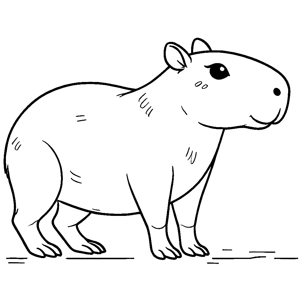 Dibujos para colorear e imprimir Capybara