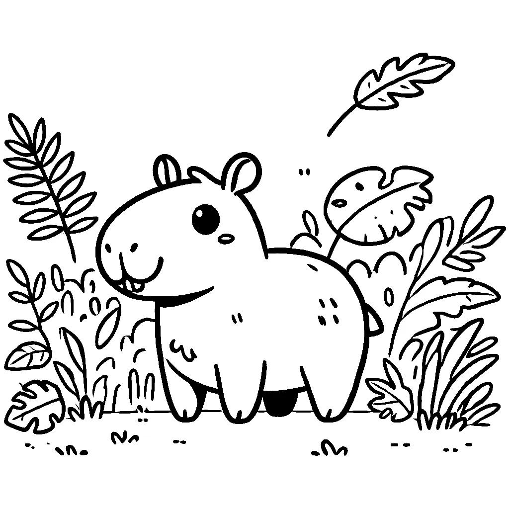 Dibujos para colorear e imprimir Capybara