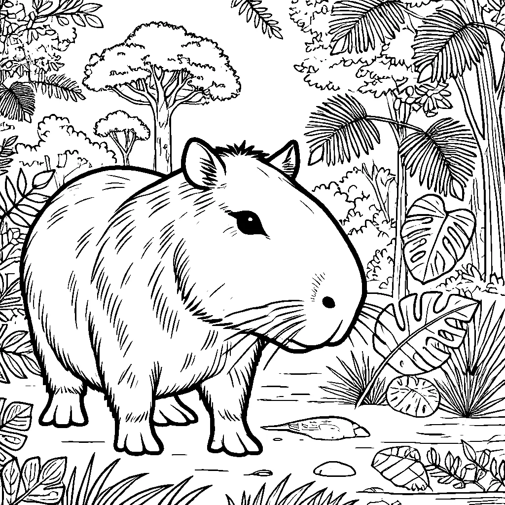 Dibujos para colorear e imprimir Capybara