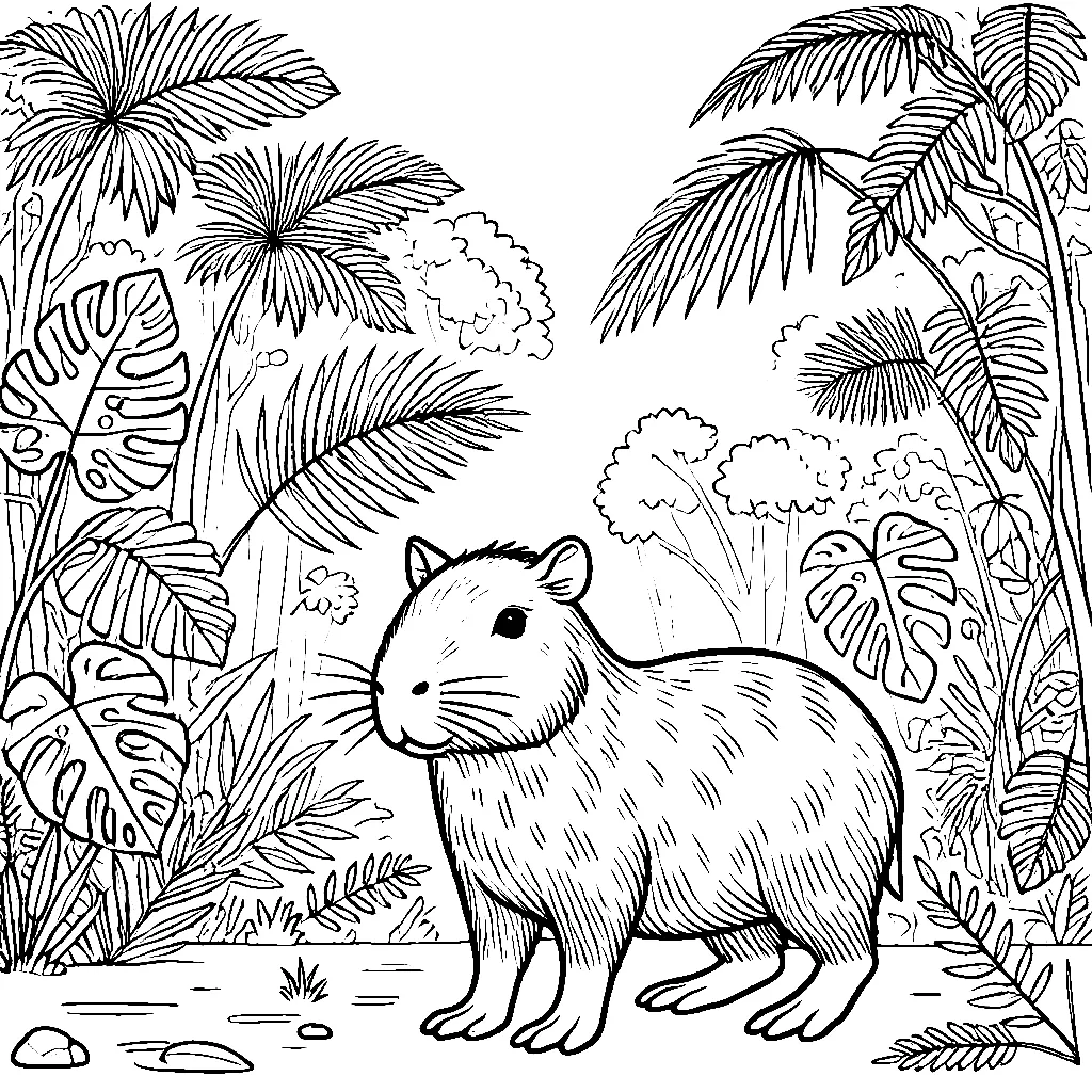 Dibujos para colorear e imprimir Capybara