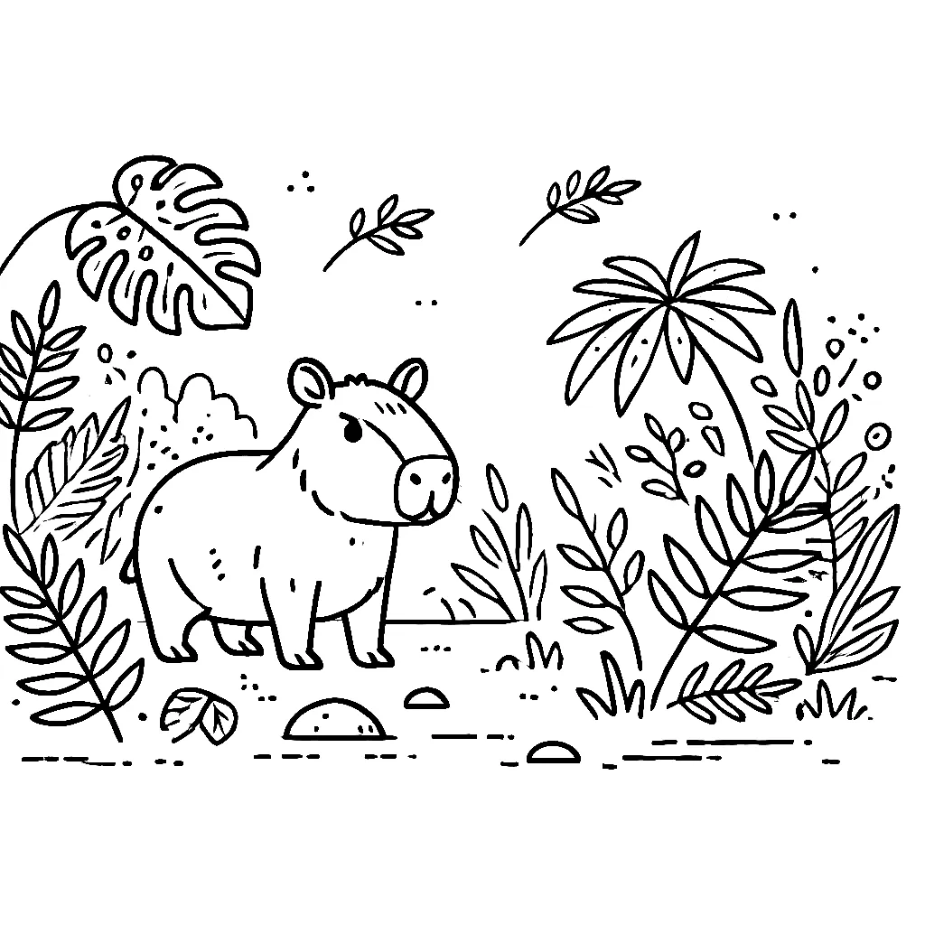 Dibujos para colorear e imprimir Capybara