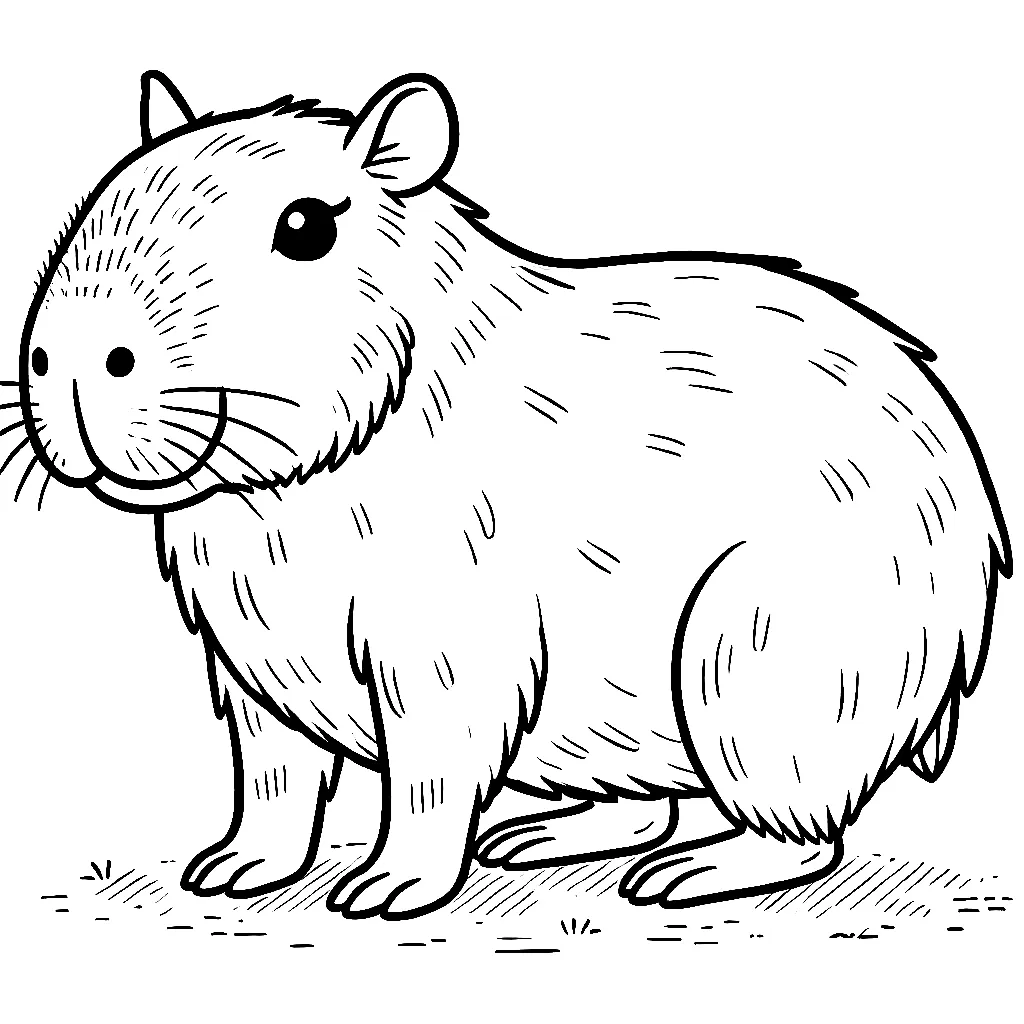 Capybara coloring pages 6