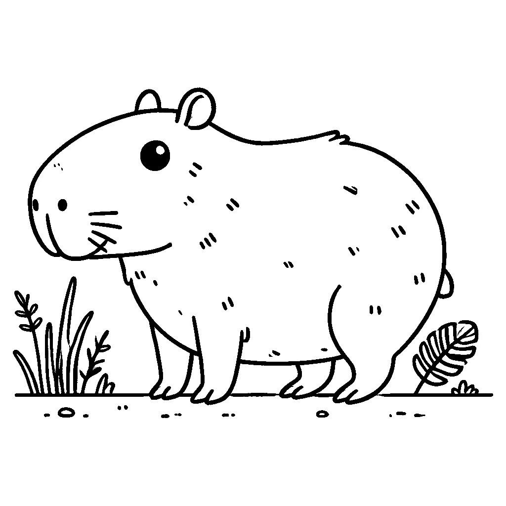 Dibujos para colorear e imprimir Capybara