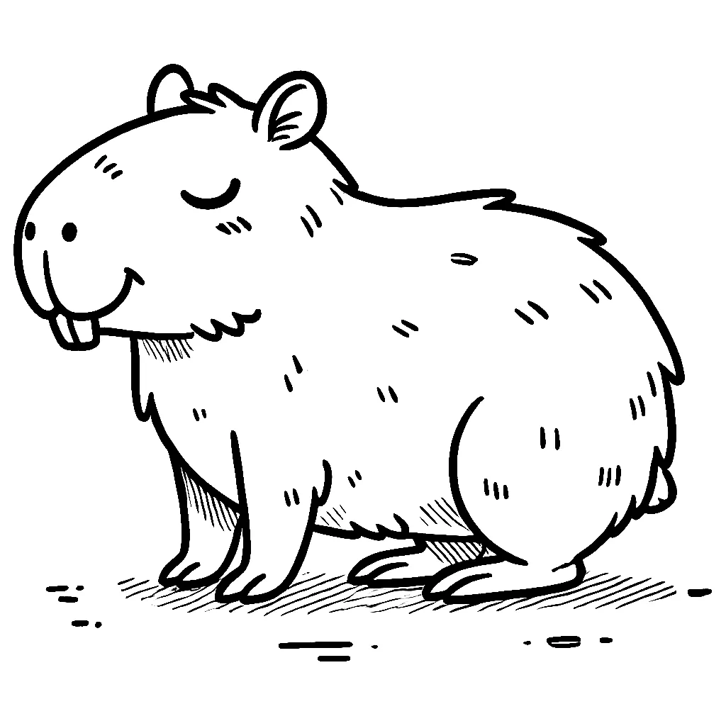 Dibujos para colorear e imprimir Capybara