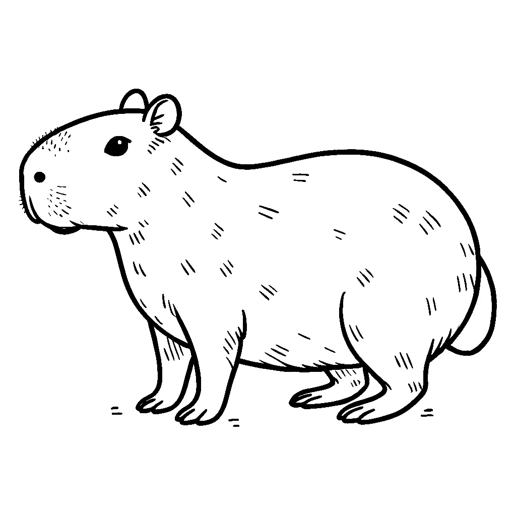 Dibujos para colorear e imprimir Capybara