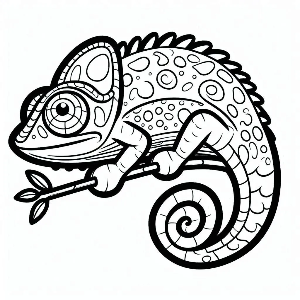 Dibujos para colorear e imprimir Chameleon