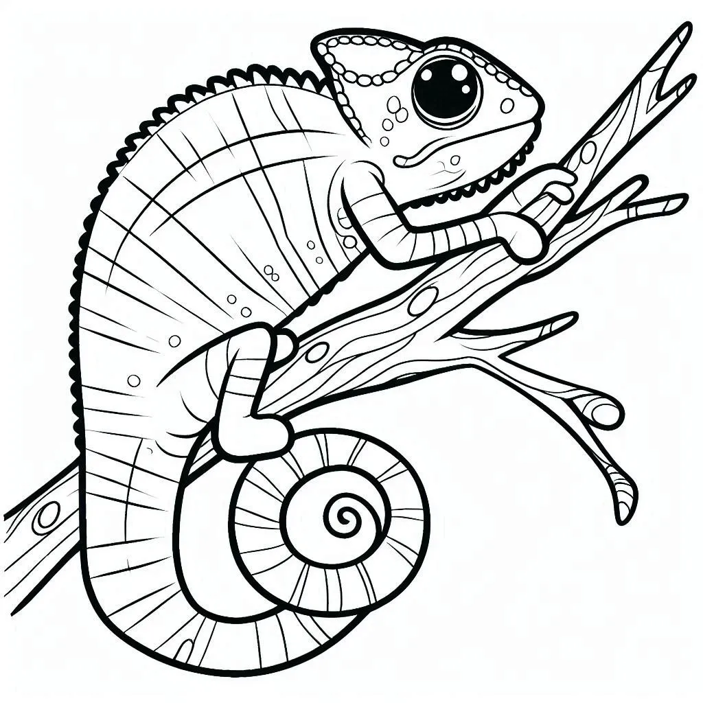 Dibujos para colorear e imprimir Chameleon